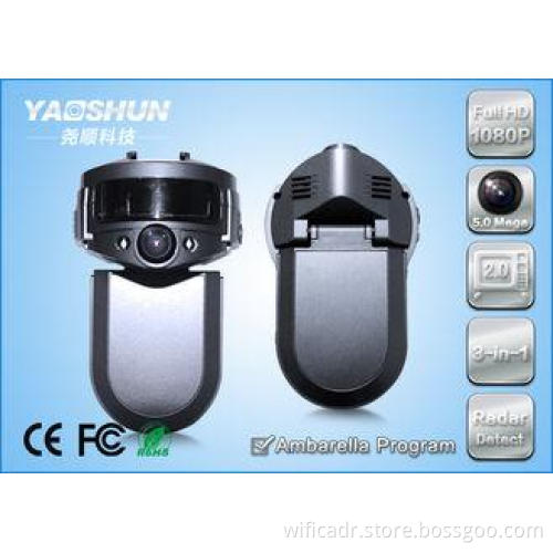 3 In 1 Ambarella Chip Full HD Car Cam Speed Alert With 2.0
